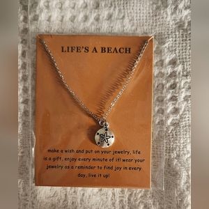 [3/$25] Sand Dollar Charm on Silver Chain